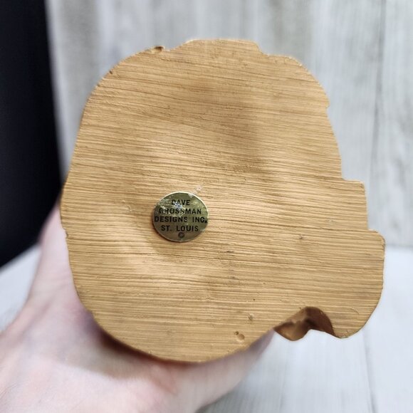 Vintage Dave Grossman Clay Sculpture Figurine Girl with Bunny Rabbit 8'' Tall - Picture 5 of 8